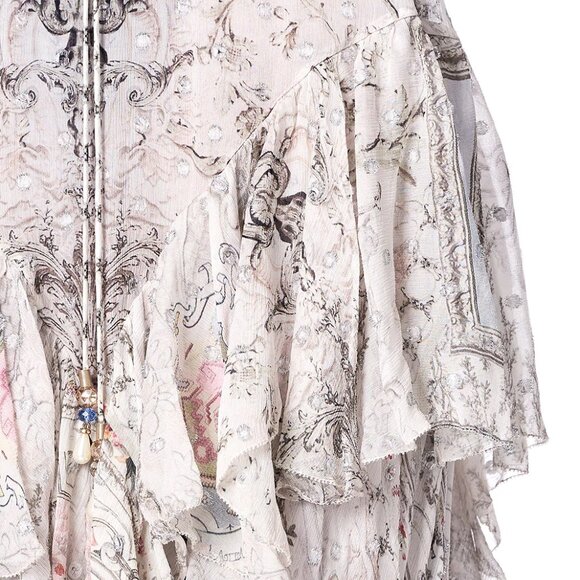 Camilla Crystal Castle Maxi Skirt with Double Frill Small b81 - Picture 7 of 12